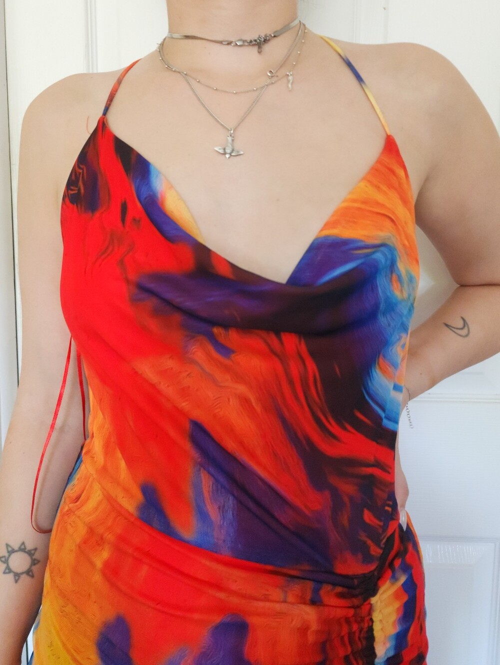 BLANC Ruched Slit Dress - Picture 3 of 7